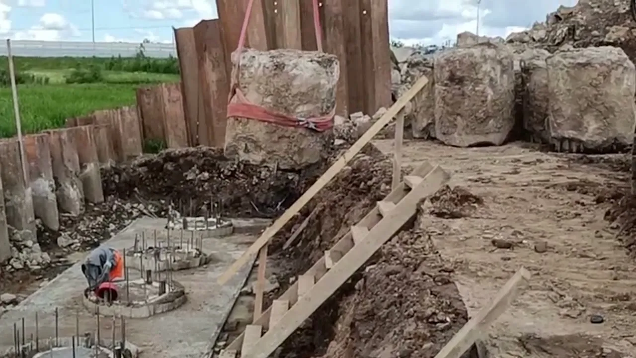 Подъём оголовка краном вертикально вверх
